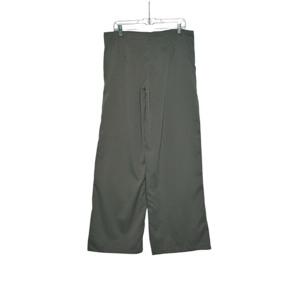 PRETTYLITTLETHING grayish green wide legs front tie pants size 6 - Picture 9 of 9